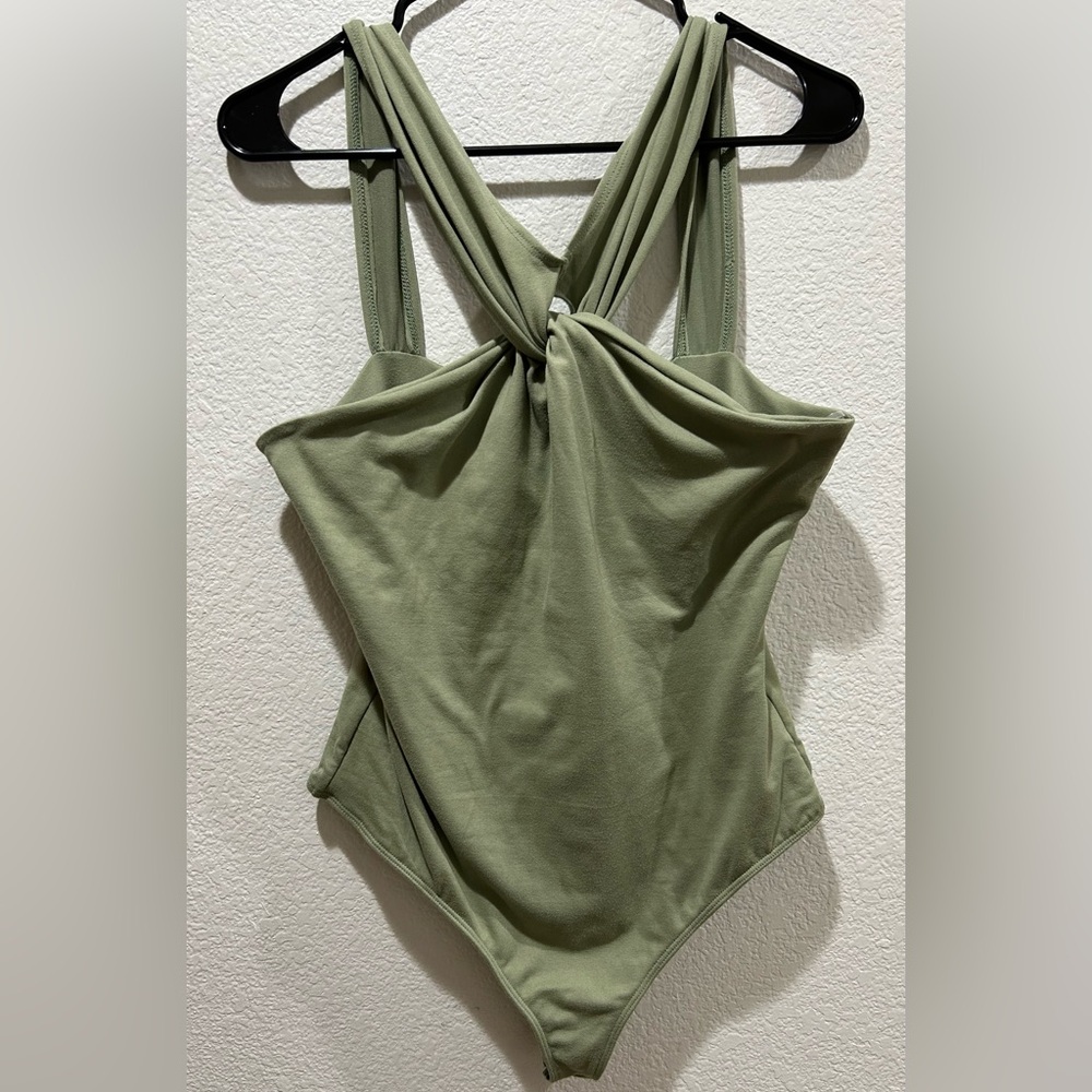 Twist Front Bodysuit (Sage Green) NWOT